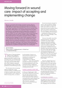 Moving forward in wound care: impact of accepting and implementing change