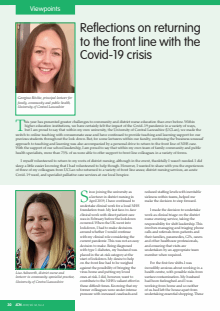 Reflections on returning to the front line with the Covid-19 crisis