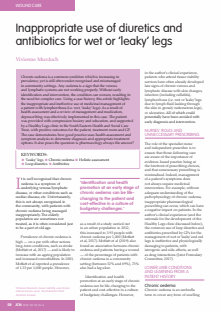 Inappropriate use of diuretics and antibiotics for wet or ‘leaky’ legs